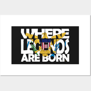 USVI Flag - Where Legends Are Born - Charlotte Amalie - Soca Mode Posters and Art